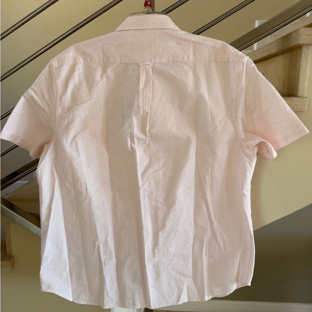 Lacoste Light Pink Pinstripe Short-Sleeve Button-Down Shirt - Picture 6 of 16